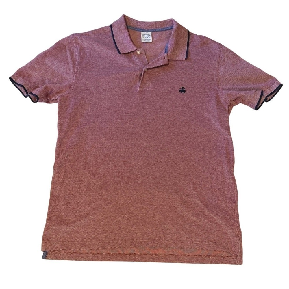Brooks Brothers Polo Shirt Mens Large 346 Performance Slim Fit Pink Cotton Pique